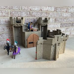 Playmobil castle, knights, horses, cannon, etc